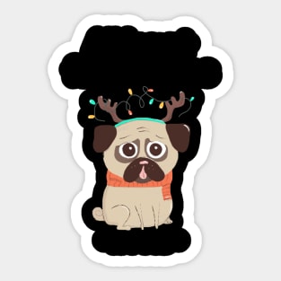 All I Want For Xmas Is Food Funny Christmas Gift Pug Lover Sticker